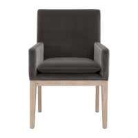 Drew Gray Velvet Dining Arm Chair