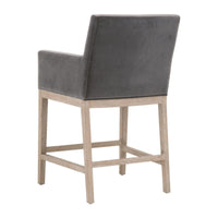 Drew Gray Velvet Counter Stool