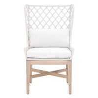Lois White Rope Outdoor Wing Chair