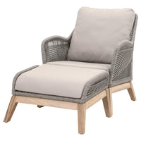 Lulu Platinum Rope Outdoor Footstool