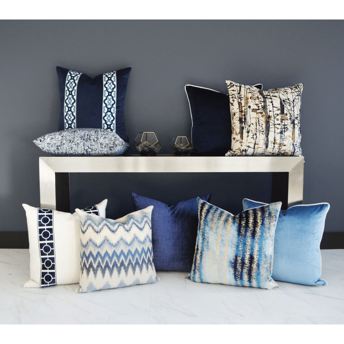 Darling Indigo Throw Pillow