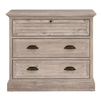 Eden Natural Gray 3-Drawer Nightstand