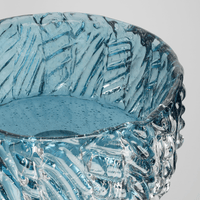 Blue Cast Glass Decorative Bowl, Large and Small