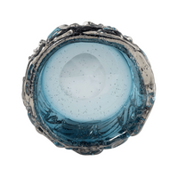 Blue Cast Glass Decorative Bowl, Large and Small