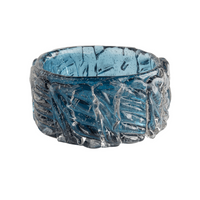 Blue Cast Glass Decorative Bowl, Large and Small