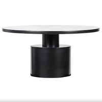 Marlow Round Black Steel Dining Table