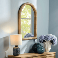 Hill Arched Natural Seagrass Wall Mirror
