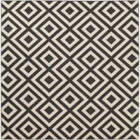 Alfresco Black & Cream Diamond Patterned Rug