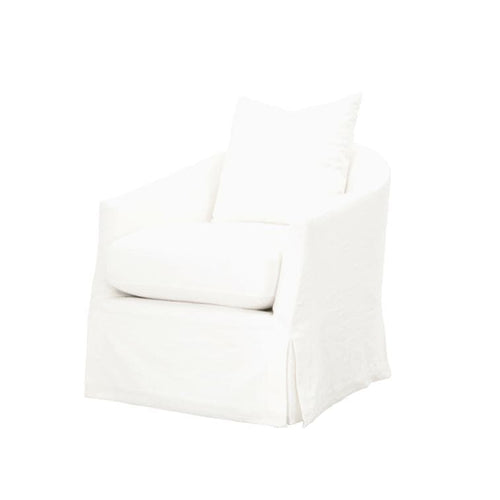 Franco Cream Slipcover Swivel Club Chair
