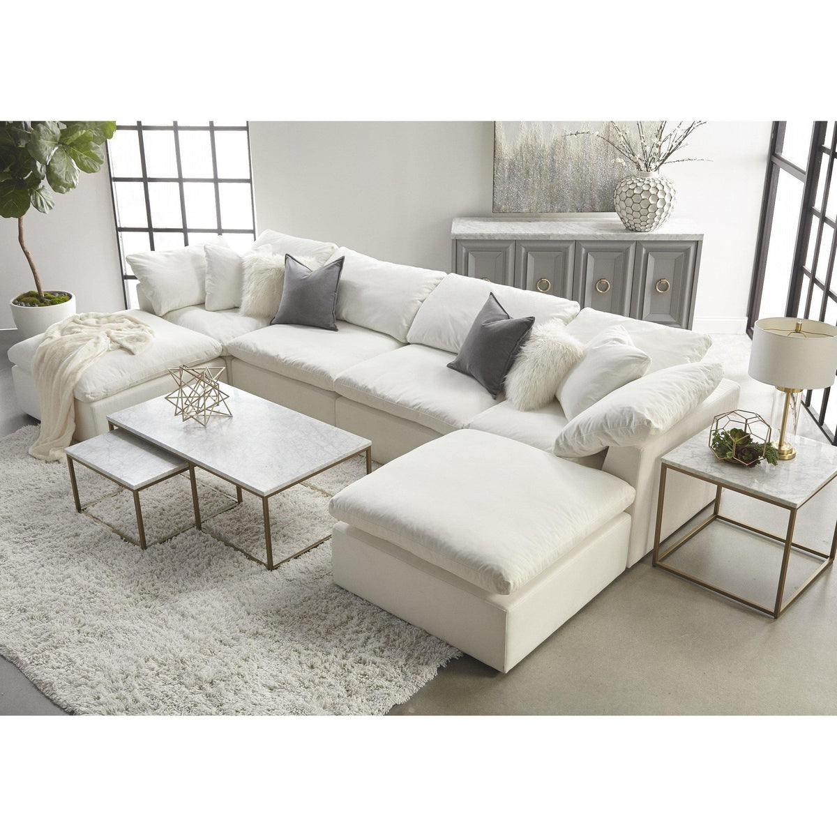 Allen Dove Gray Media Sideboard