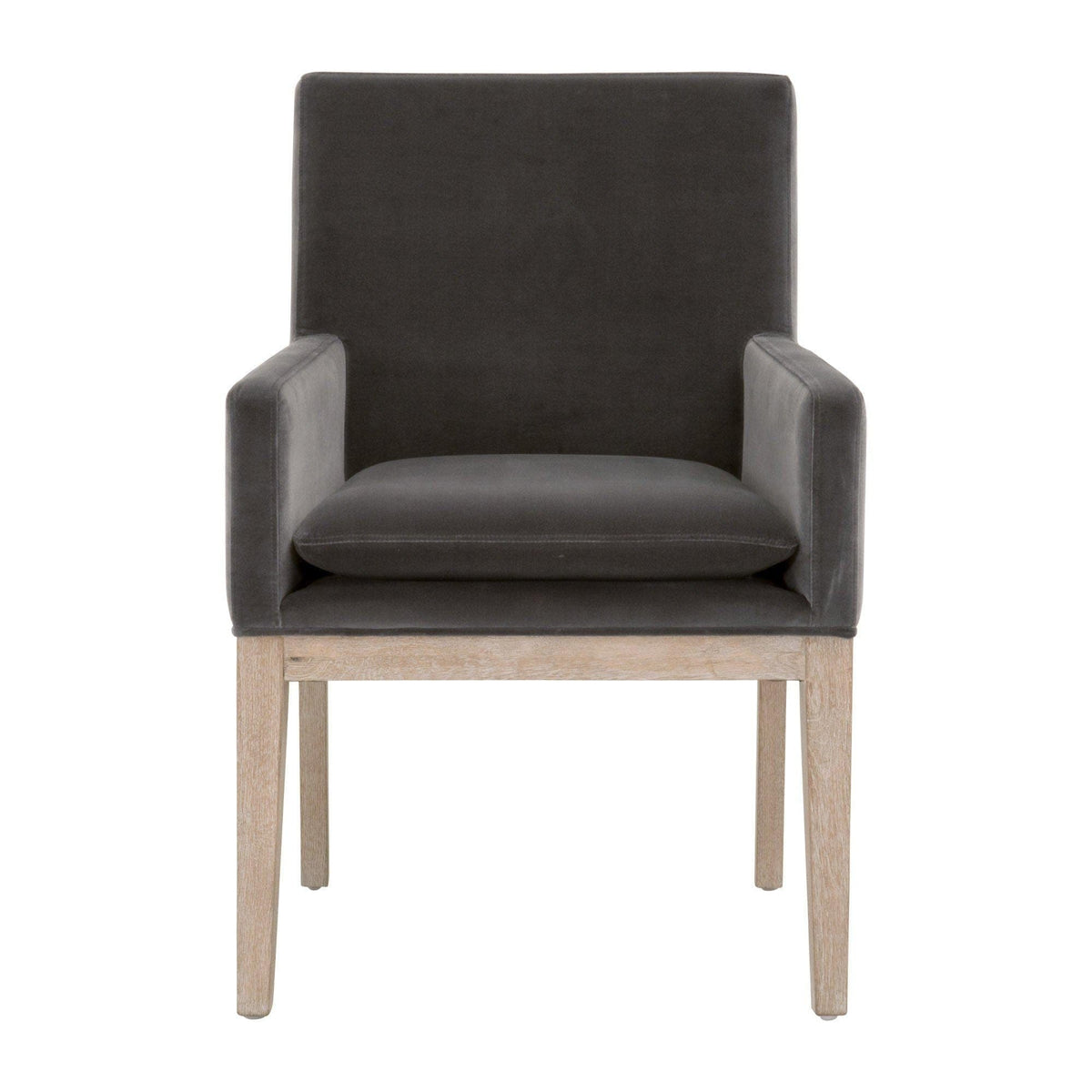 Drew Gray Velvet Dining Arm Chair