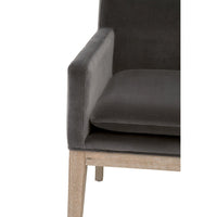 Drew Gray Velvet Dining Arm Chair