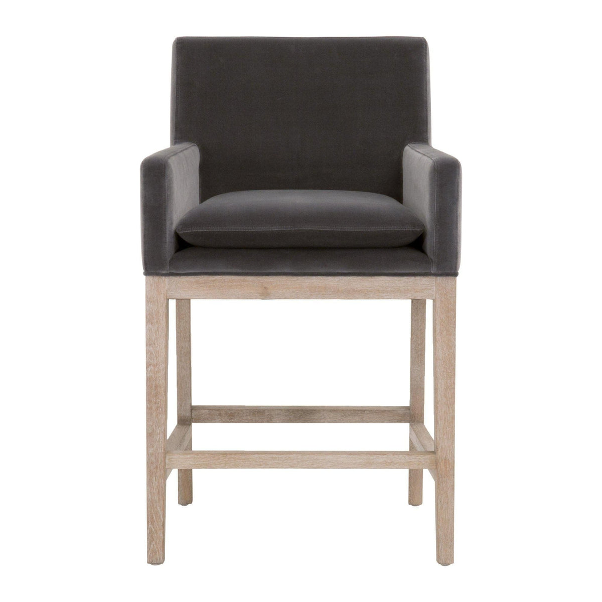Drew Gray Velvet Counter Stool