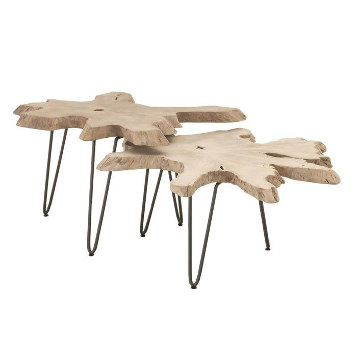 Dante Gray Teak Nesting Coffee Table