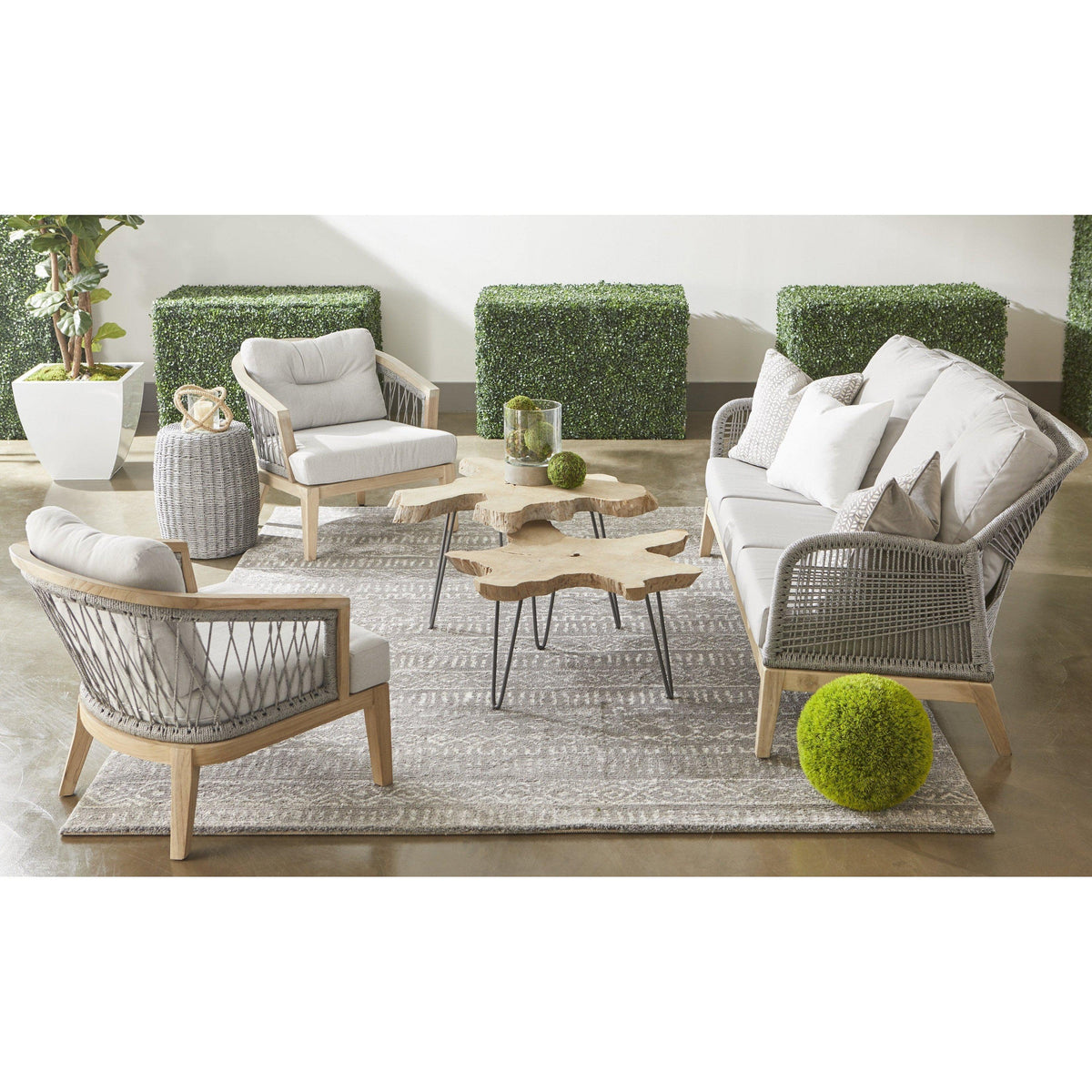 Dante Gray Teak Nesting Coffee Table