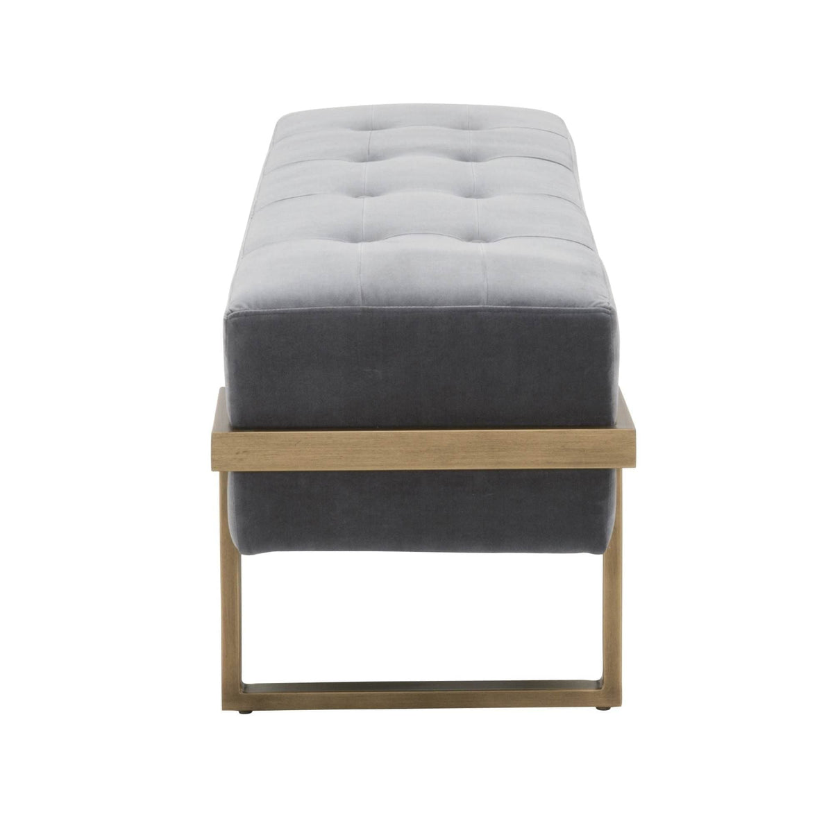 Frannie Gray Velvet Upholstered Bench