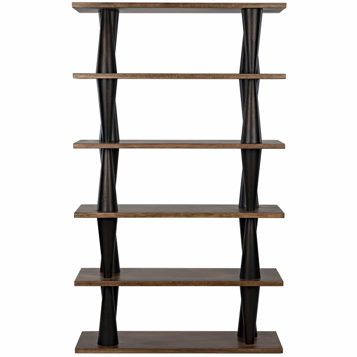 Mood Bookcase Ebony and Dark Walnut