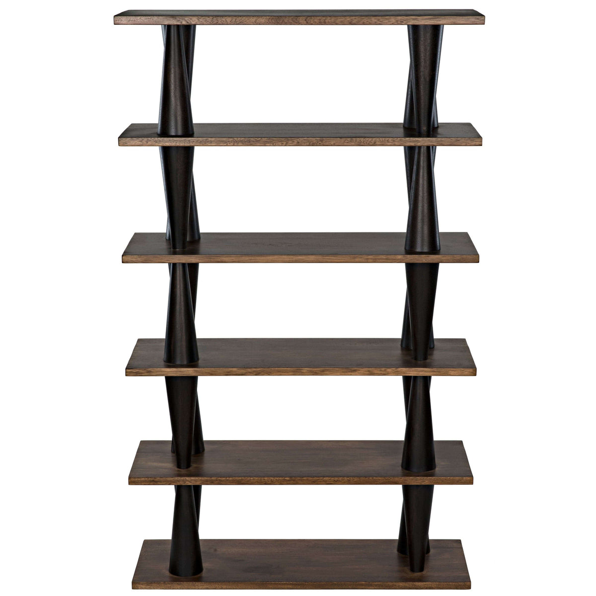 Mood Bookcase Ebony and Dark Walnut