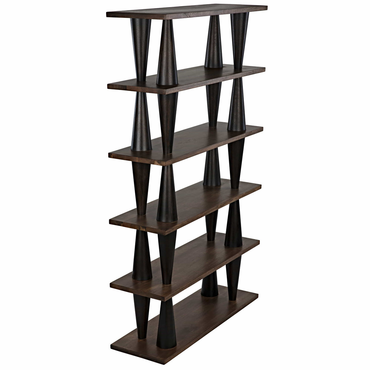 Mood Bookcase Ebony and Dark Walnut