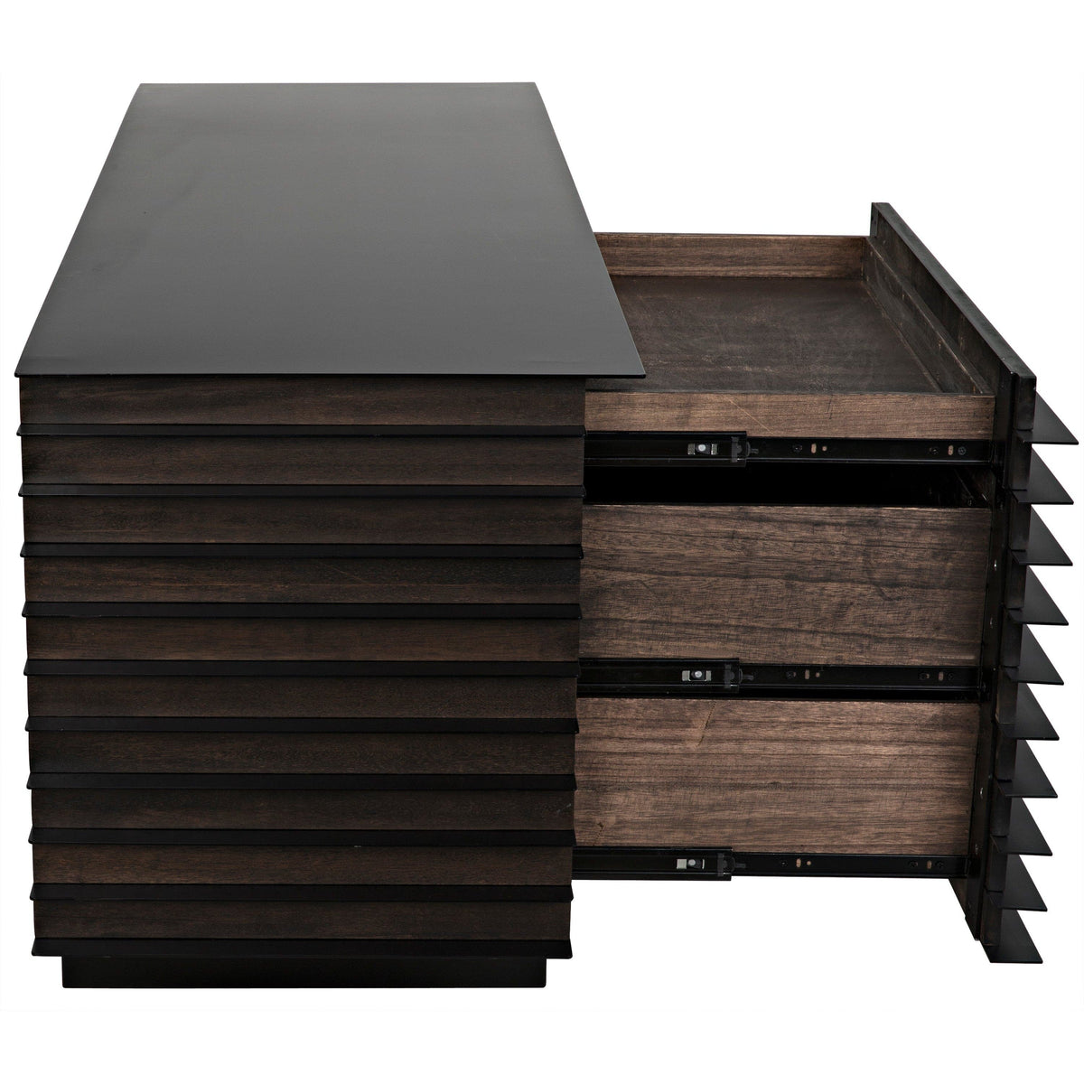 Elevation Sideboard Ebony Walnut with Steel