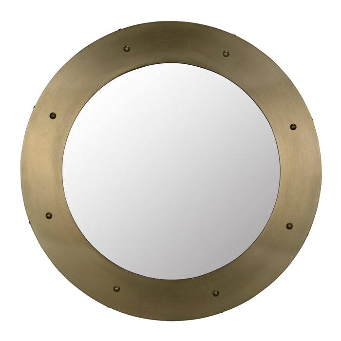 Clay Mirror Large Metal with Brass Finish
