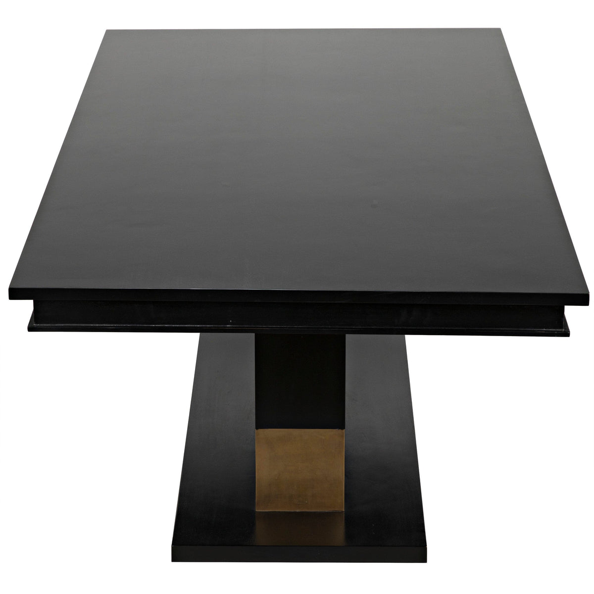 Ravenko Rectangle Black Mahogany & Brass Dining Table
