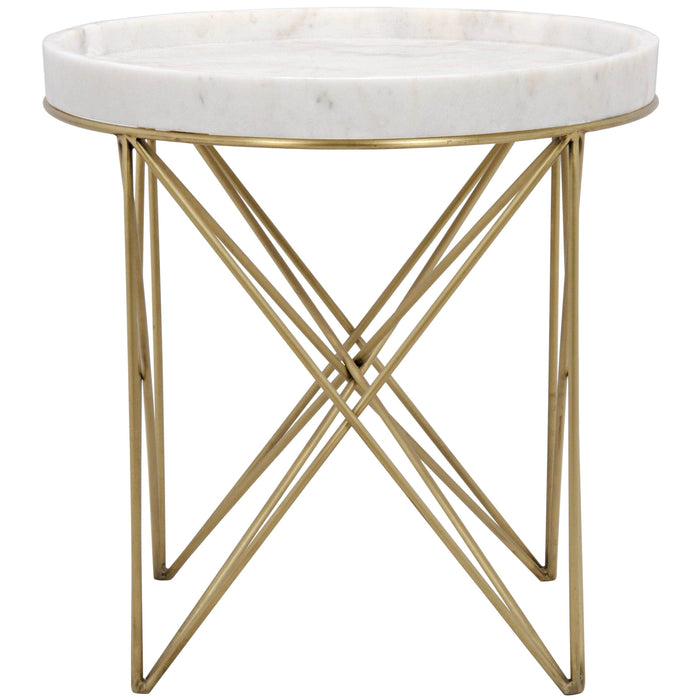 Prisma Marble & Brass Side Table