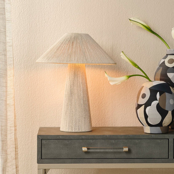 Off White Jute Table Lamp