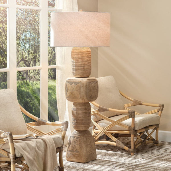Wood Totem Floor Lamp