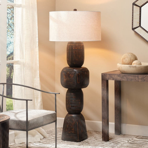 Black Wood Floor Lamp