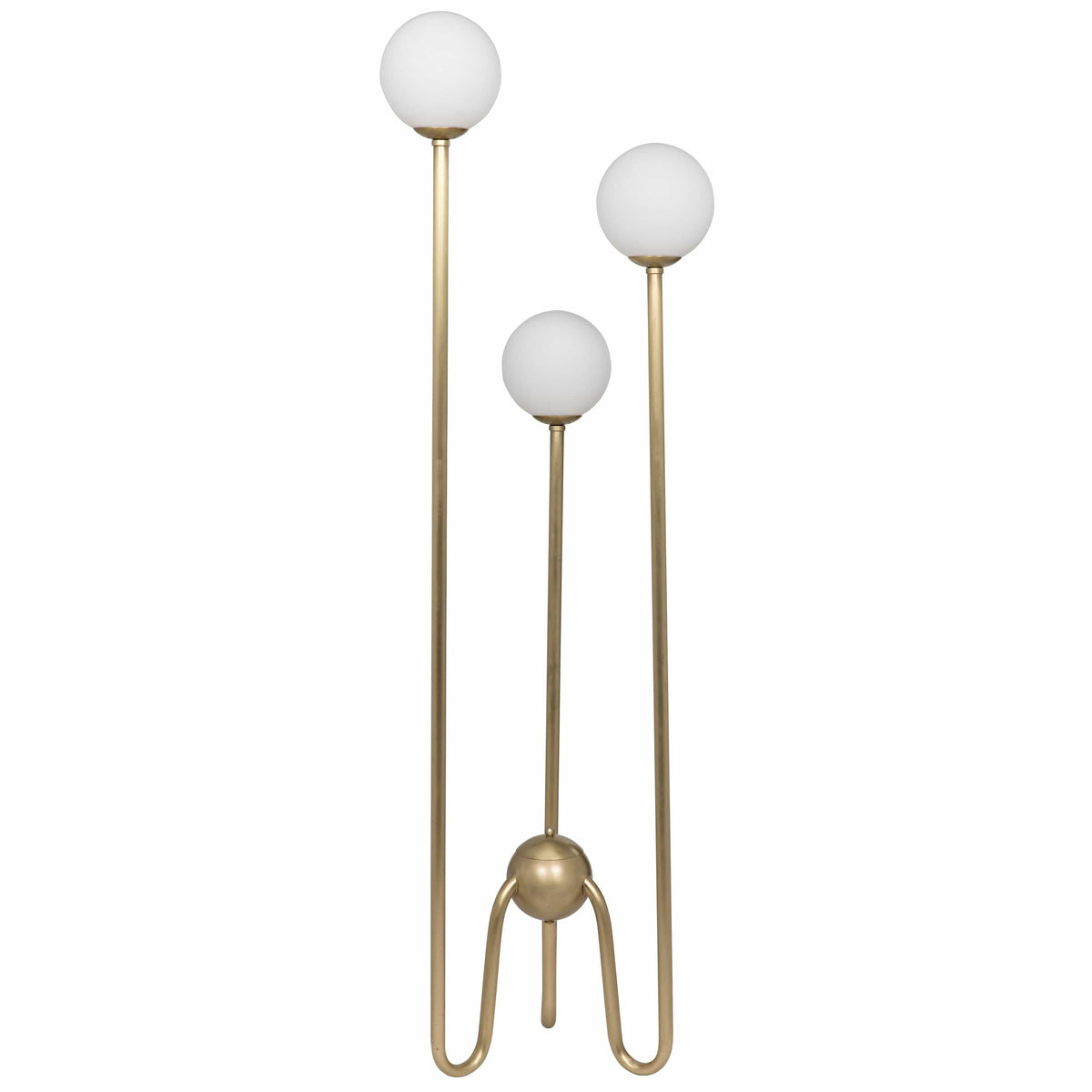 Seafield Floor Lamp Antique Brass and Glass