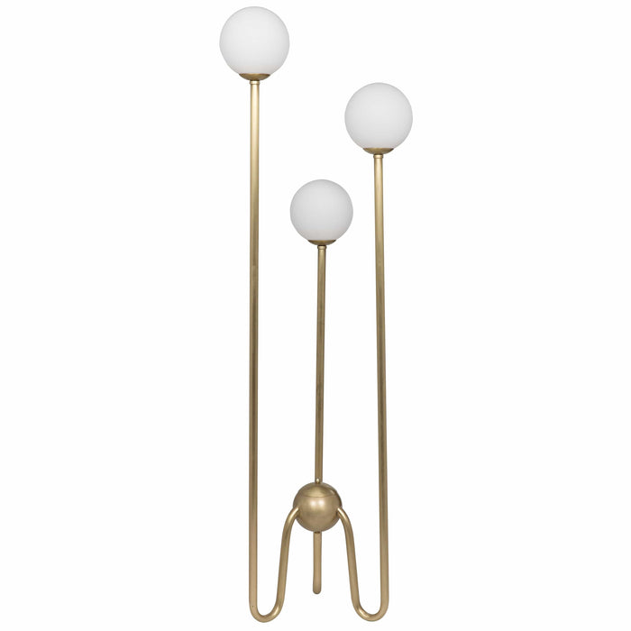 Seafield Floor Lamp Antique Brass and Glass
