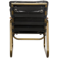 Cowhide Black Leather Arm Chair