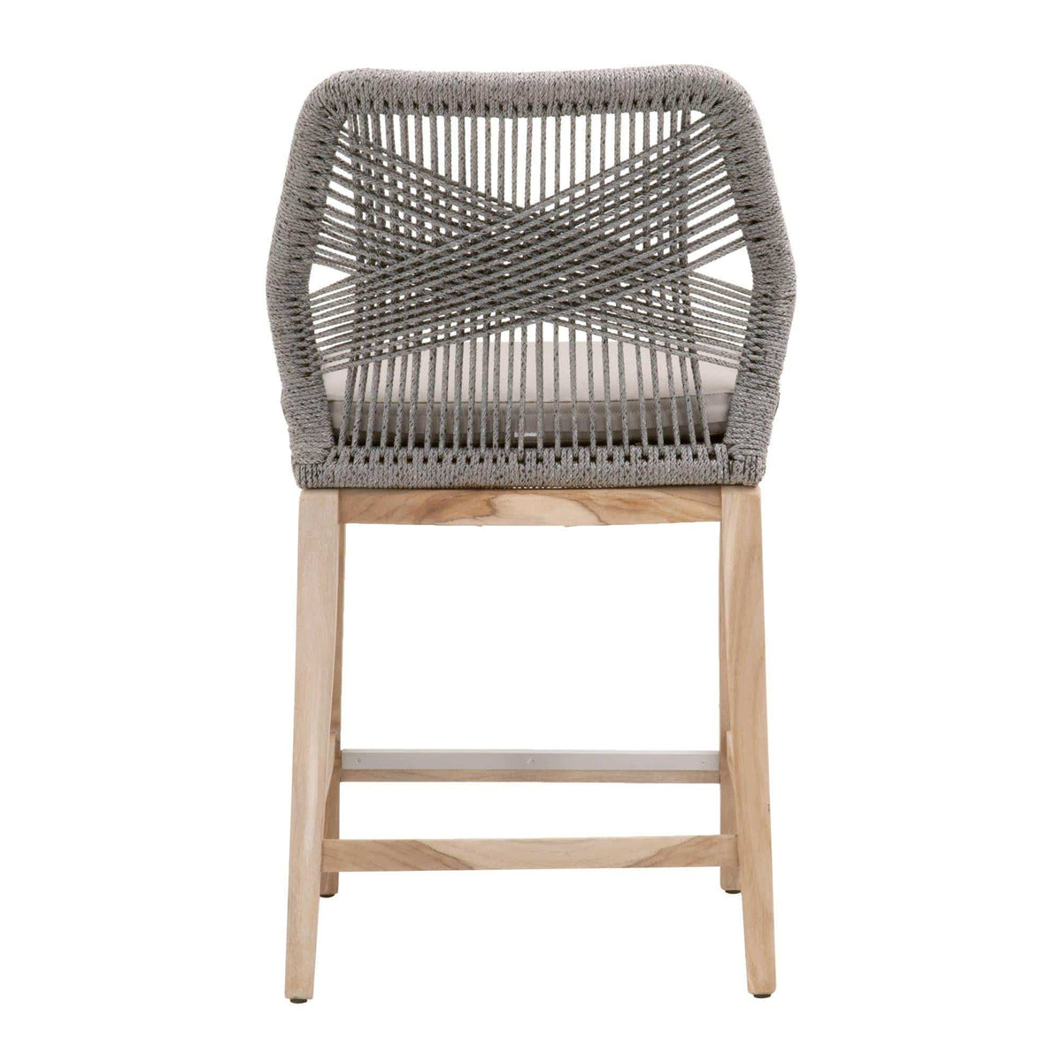 Lulu Platinum Rope Outdoor Counter Stool