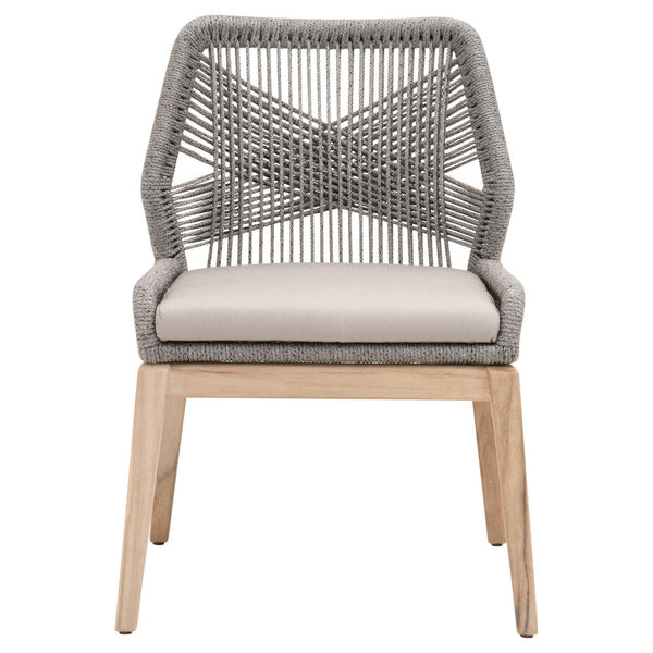 Lulu Platinum Rope Outdoor Dining Chair, Set of 2