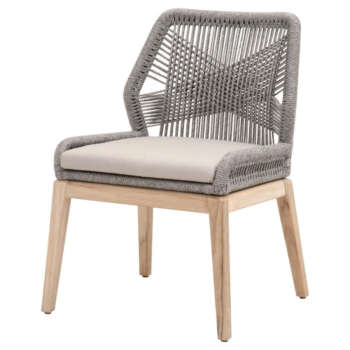 Lulu Platinum Rope Outdoor Dining Chair, Set of 2