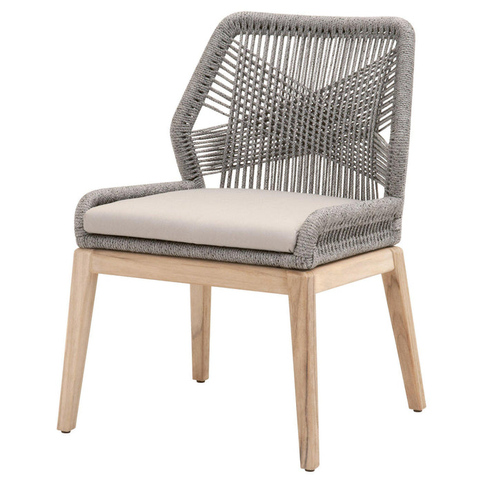 Lulu Platinum Rope Outdoor Dining Chair, Set of 2