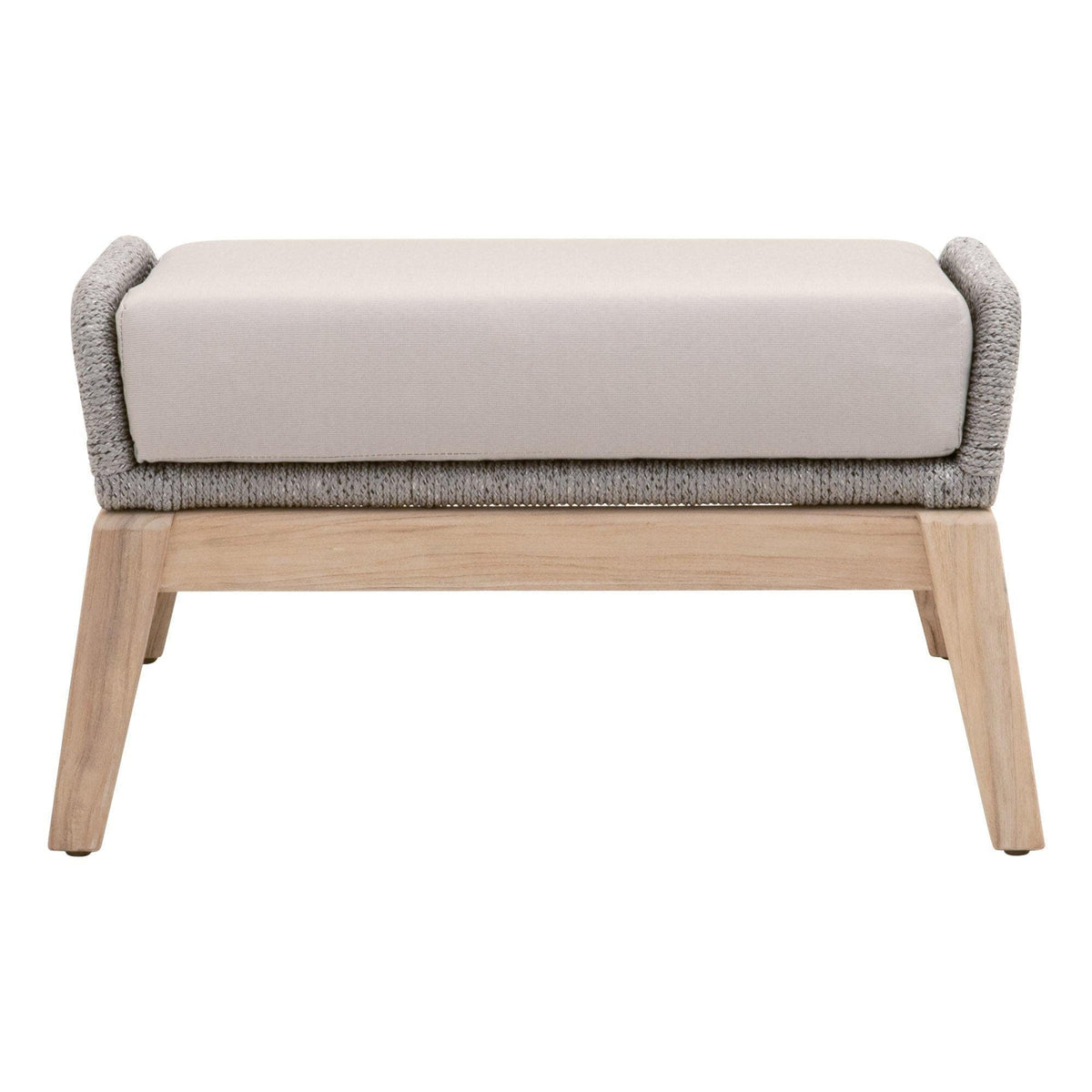 Lulu Platinum Rope Outdoor Footstool