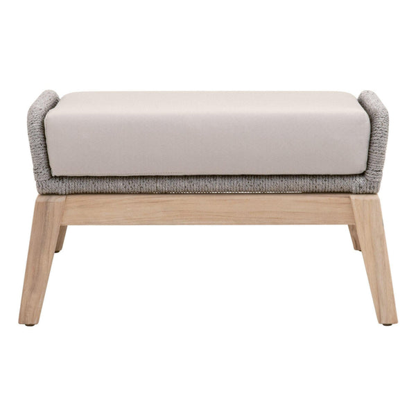 Lulu Platinum Rope Outdoor Footstool