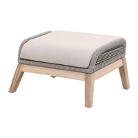 Lulu Platinum Rope Outdoor Footstool