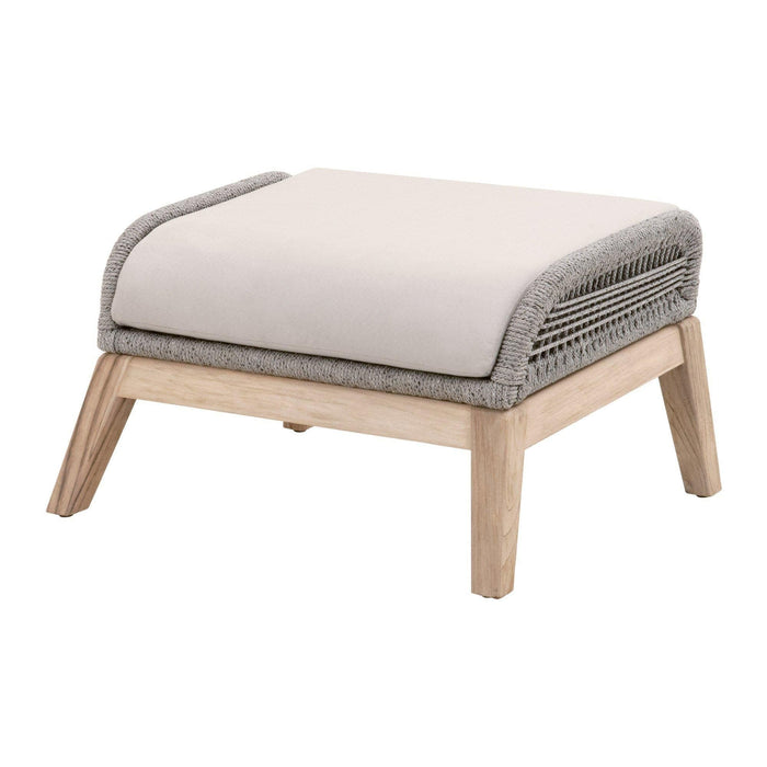 Lulu Platinum Rope Outdoor Footstool
