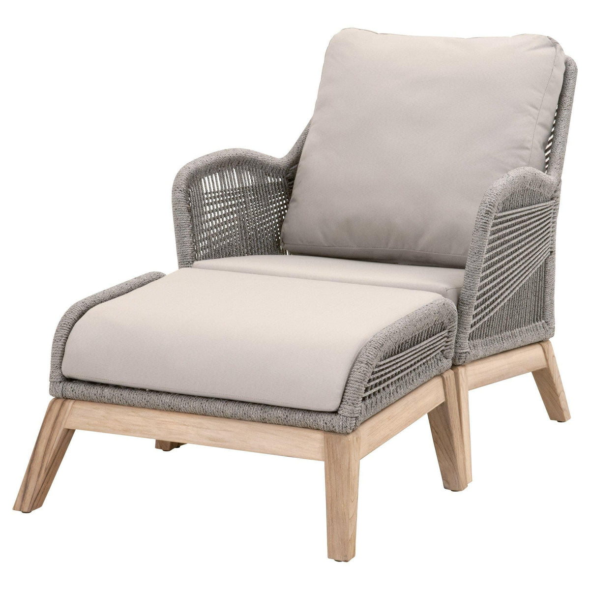Lulu Platinum Rope Outdoor Footstool