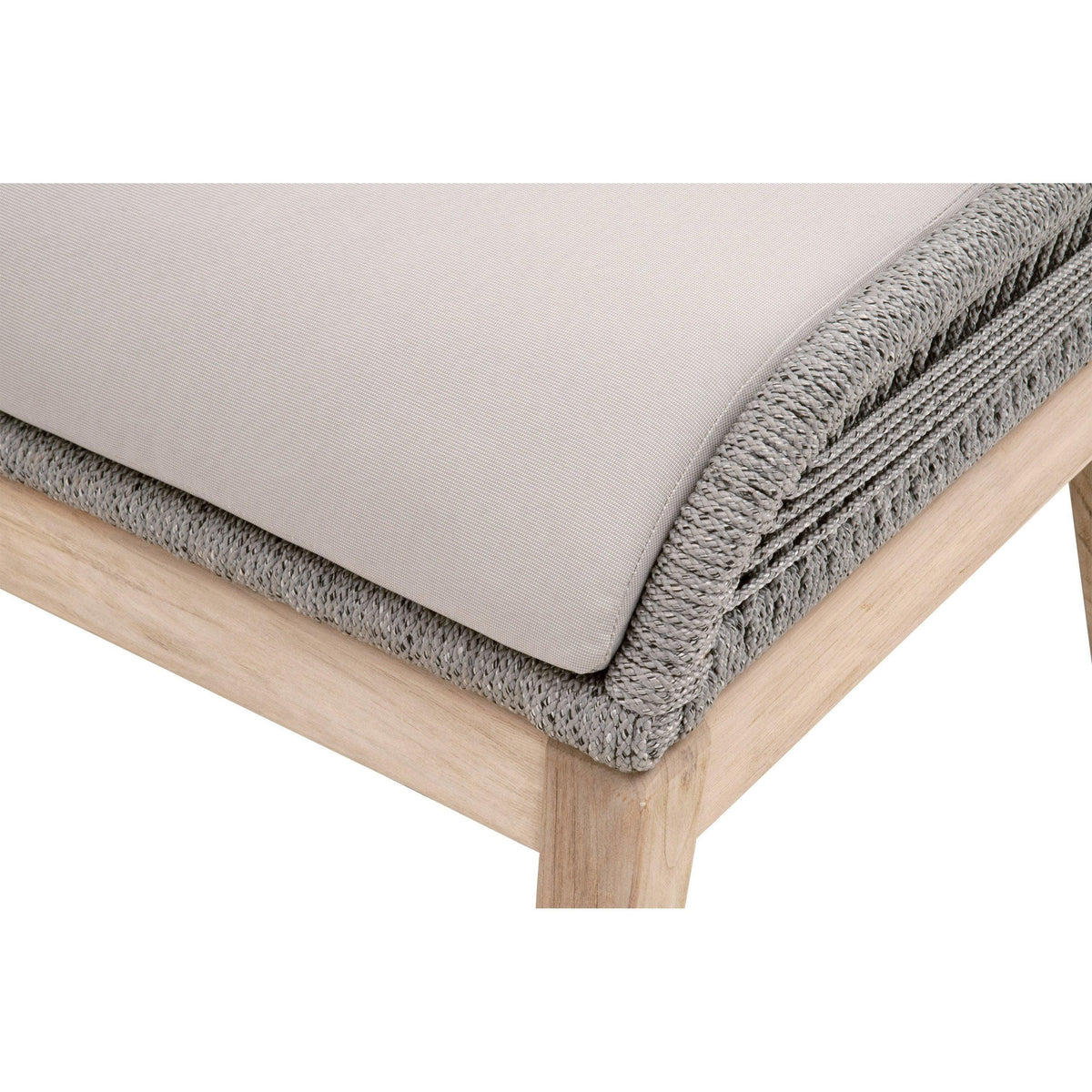 Lulu Platinum Rope Outdoor Footstool
