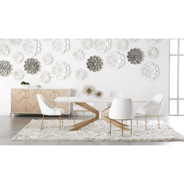 Patricia Ivory & Gold Dining Chair, Set of 2