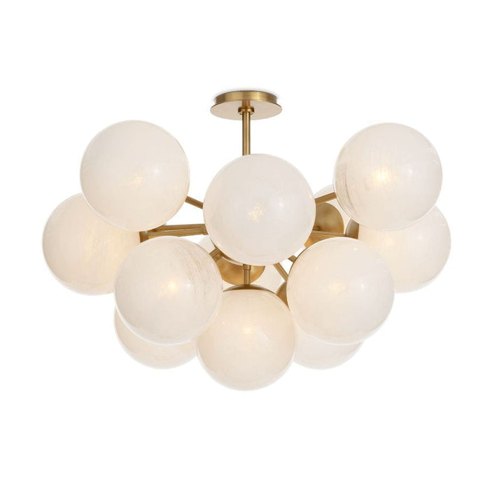 Shine Flush Mount Natural Brass with Swirl Glass