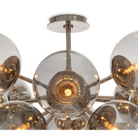 Shine Flush Mount Polished Nickel with Smoke Glass