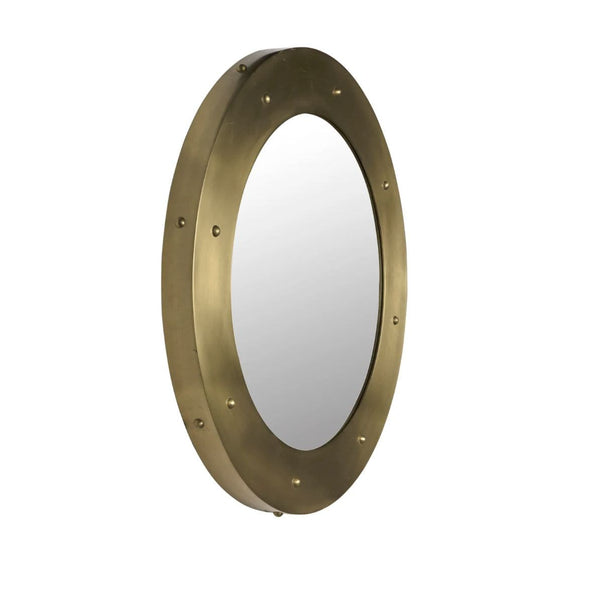 Clay Mirror Large Metal with Brass Finish
