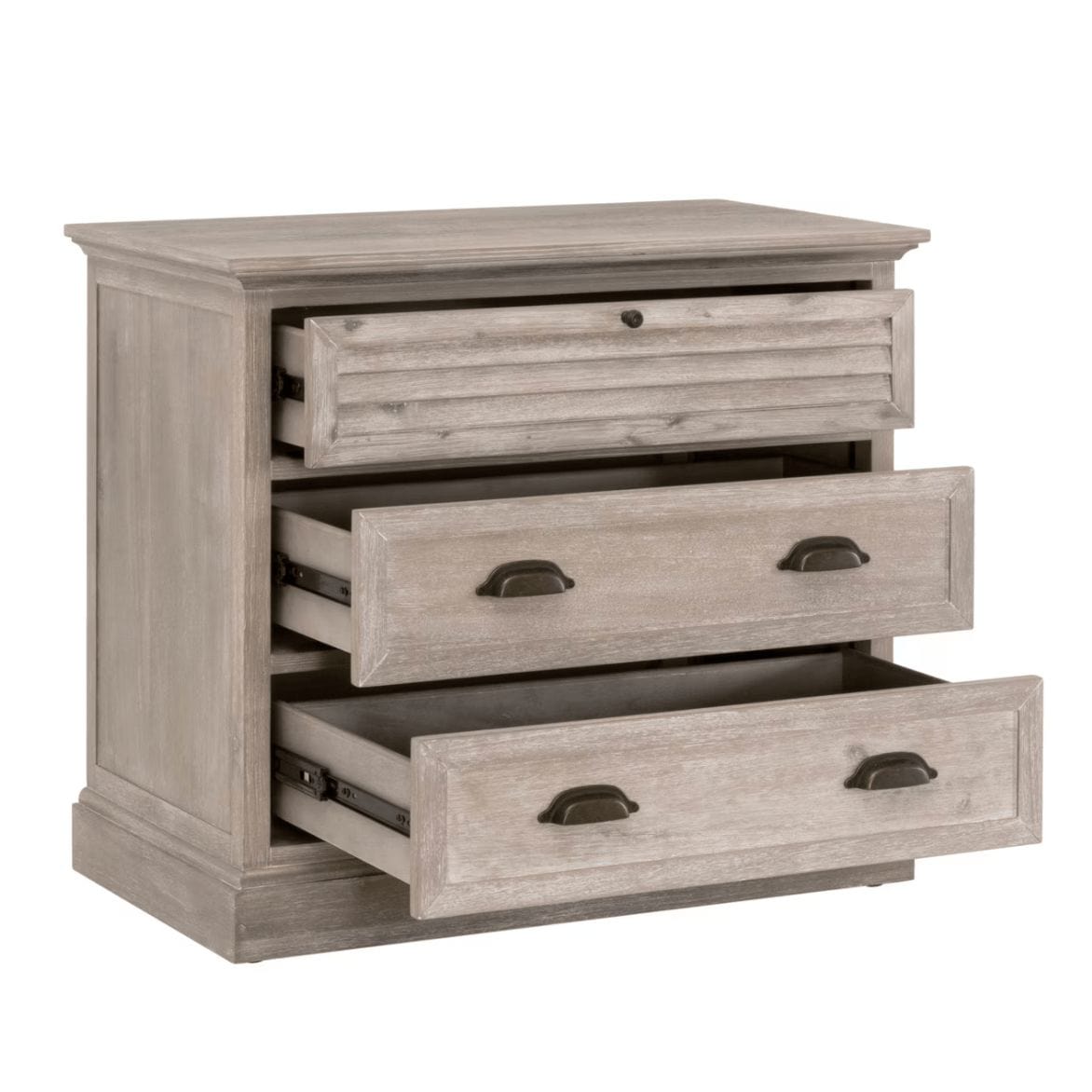 Eden Natural Gray 3-Drawer Nightstand