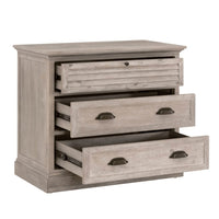Eden Natural Gray 3-Drawer Nightstand