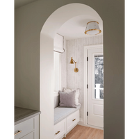 French Maid White & Brass Flush Mount